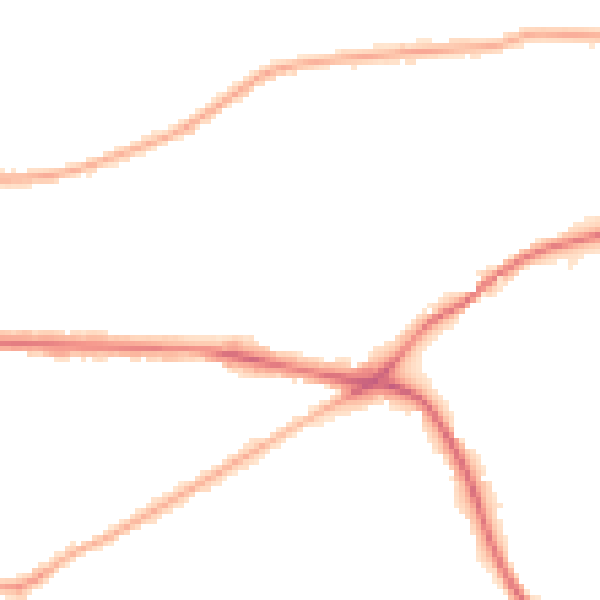Night-time road noise heatmap for WA4 2QP