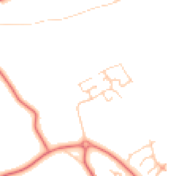 Daytime road noise heatmap for WA4 3DR