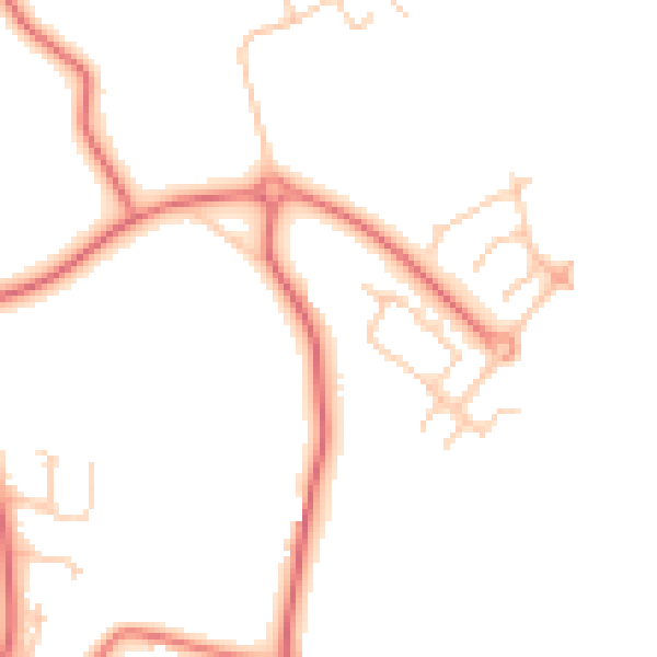 Daytime road noise heatmap for WA4 3HJ