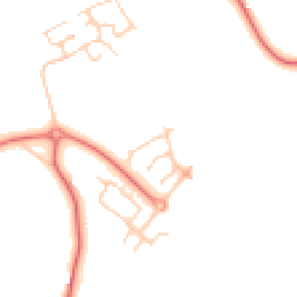 Daytime road noise heatmap for WA4 3JA