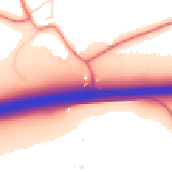 Daytime road noise heatmap for WA4 4DQ