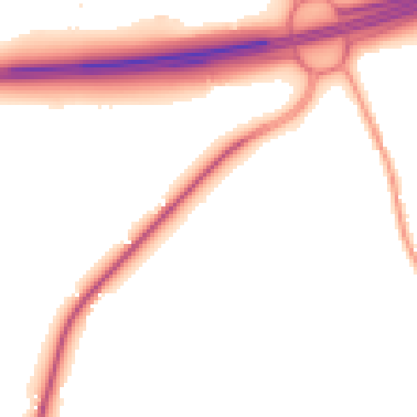 Night-time road noise heatmap for WA4 4DR