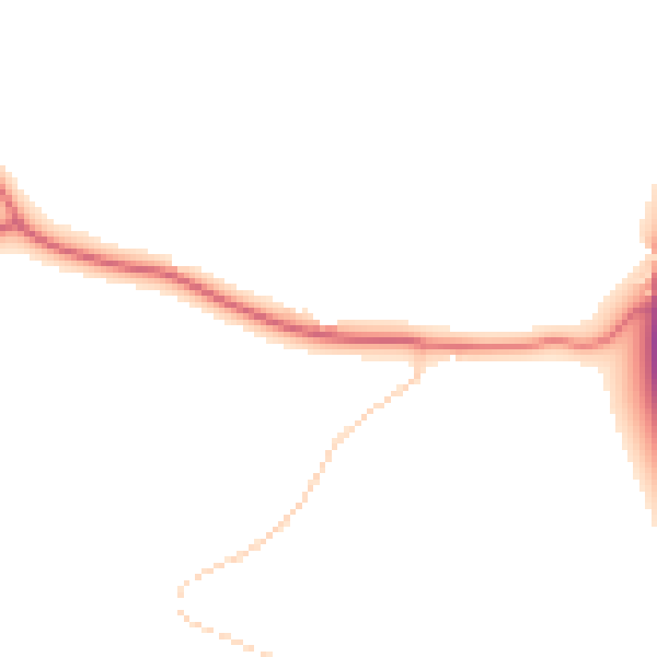 Daytime road noise heatmap for WA4 4EB