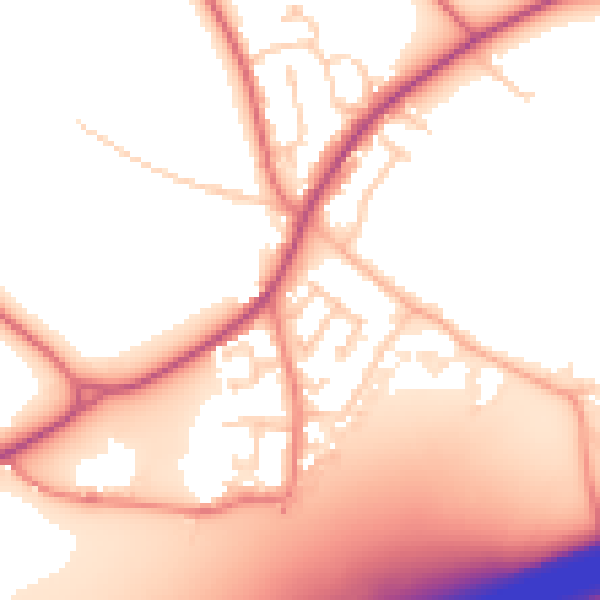 Daytime road noise heatmap for WA4 4FY