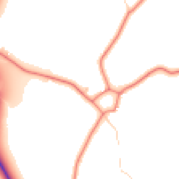 Daytime road noise heatmap for WA4 4QQ