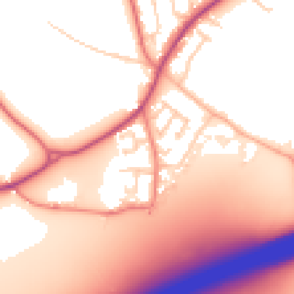 Daytime road noise heatmap for WA4 4RU