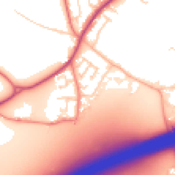 Daytime road noise heatmap for WA4 4RY