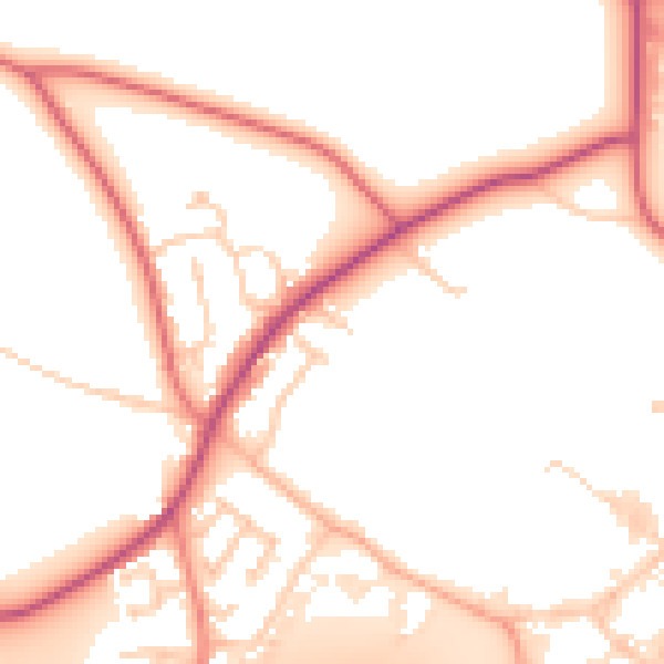 Daytime road noise heatmap for WA4 4TA