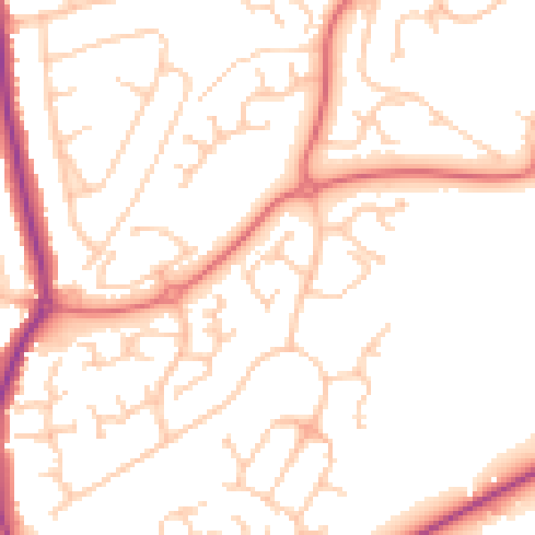Daytime road noise heatmap for WA4 5FA
