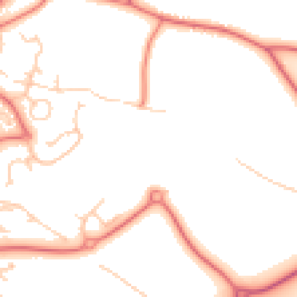 Daytime road noise heatmap for WA4 5RX