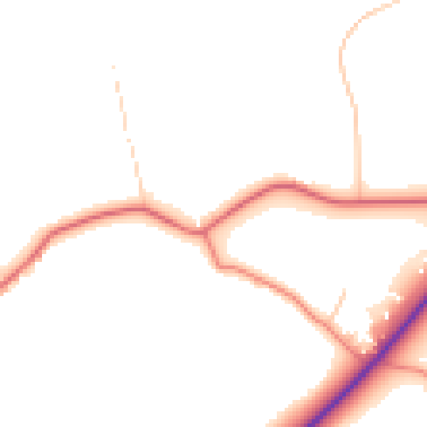 Daytime road noise heatmap for WA4 6TW