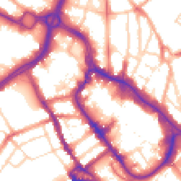Daytime road noise heatmap for WD17 1AA