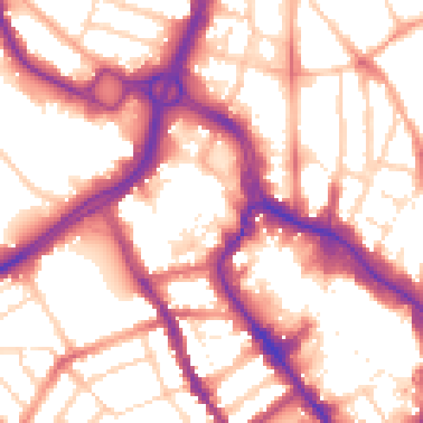 Daytime road noise heatmap for WD17 1AH