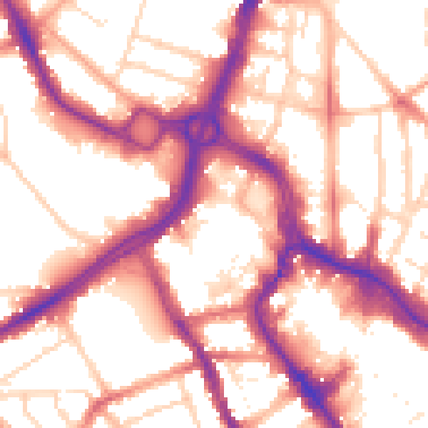 Daytime road noise heatmap for WD17 1AU