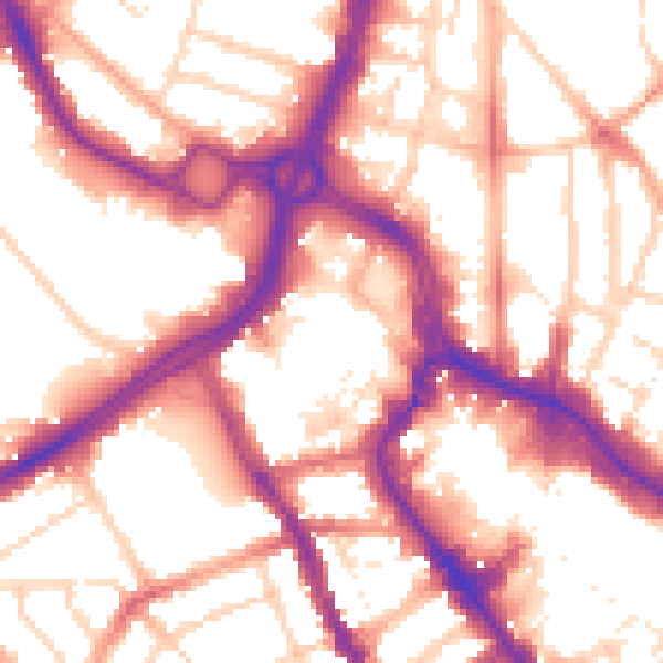 Daytime road noise heatmap for WD17 1AW