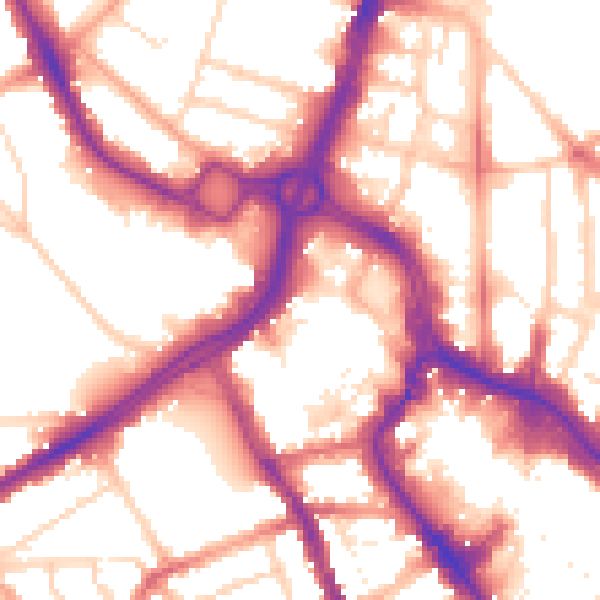 Daytime road noise heatmap for WD17 1BD