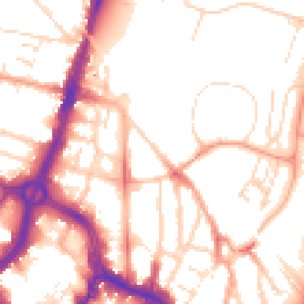 Daytime road noise heatmap for WD17 1BH
