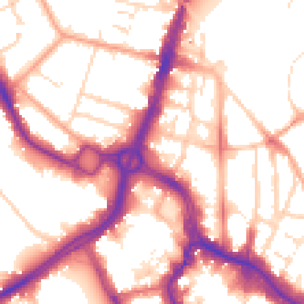 Daytime road noise heatmap for WD17 1BN
