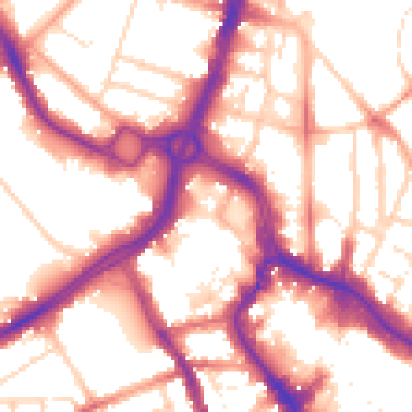 Daytime road noise heatmap for WD17 1BS