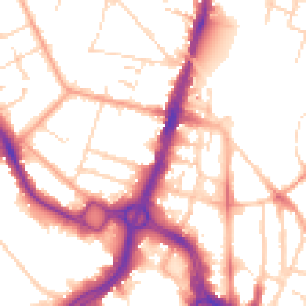 Daytime road noise heatmap for WD17 1BU