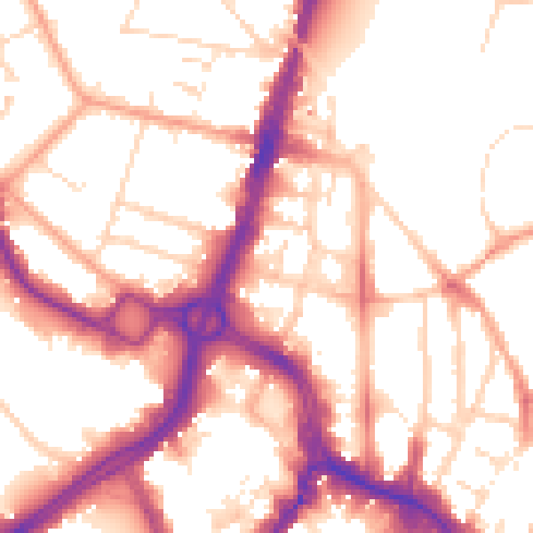 Daytime road noise heatmap for WD17 1BY