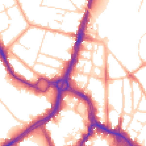 Daytime road noise heatmap for WD17 1DF