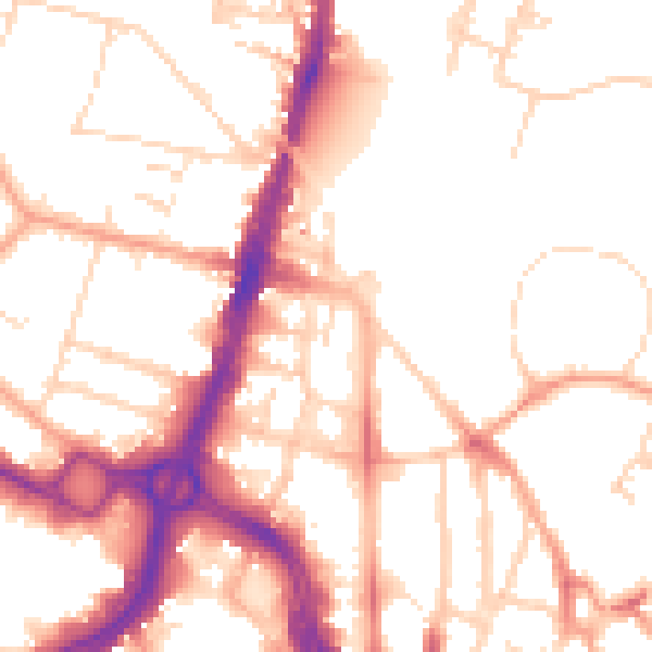 Daytime road noise heatmap for WD17 1DG