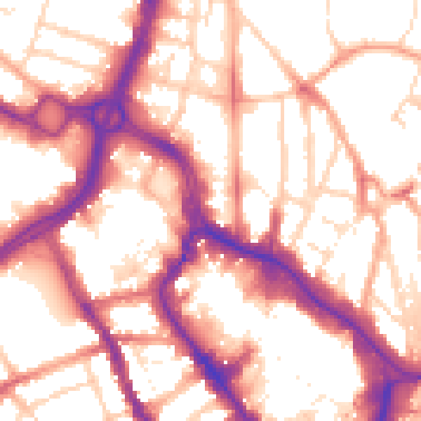 Daytime road noise heatmap for WD17 1DJ