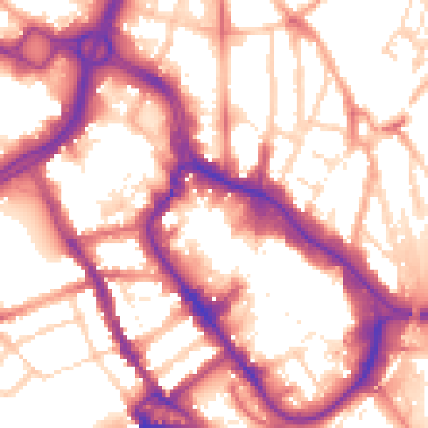 Daytime road noise heatmap for WD17 1DY