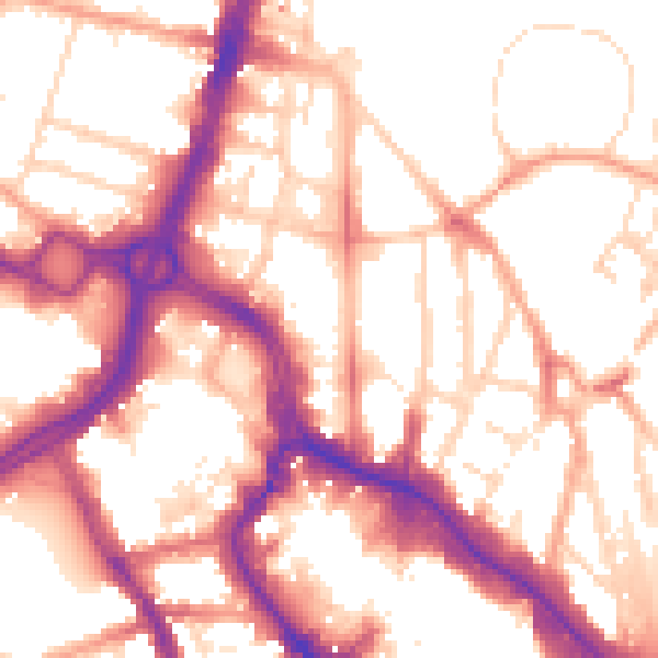 Daytime road noise heatmap for WD17 1HP