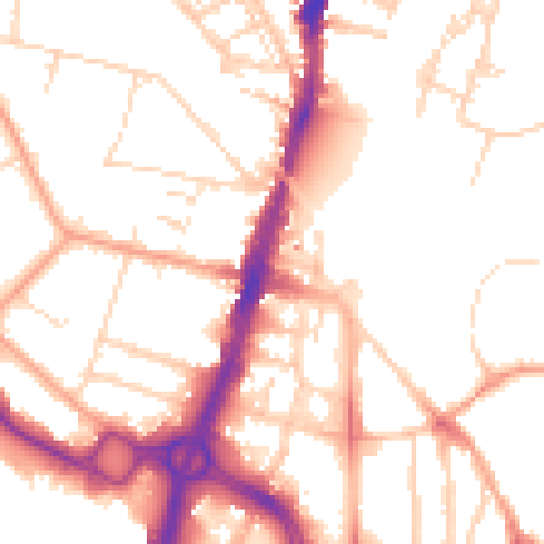 Daytime road noise heatmap for WD17 1JU