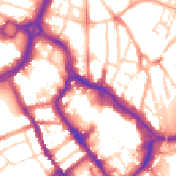 Daytime road noise heatmap for WD17 1JY