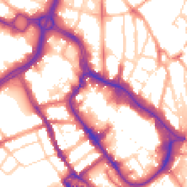 Daytime road noise heatmap for WD17 1LB