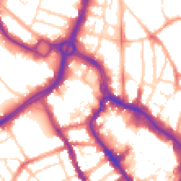 Daytime road noise heatmap for WD17 1LN