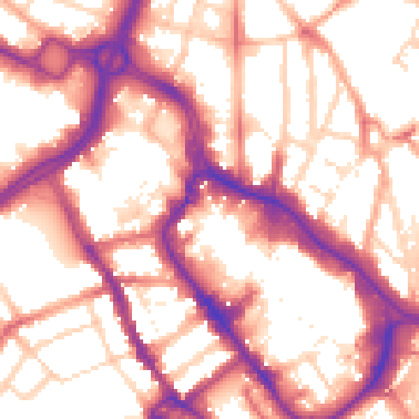 Daytime road noise heatmap for WD17 1LQ