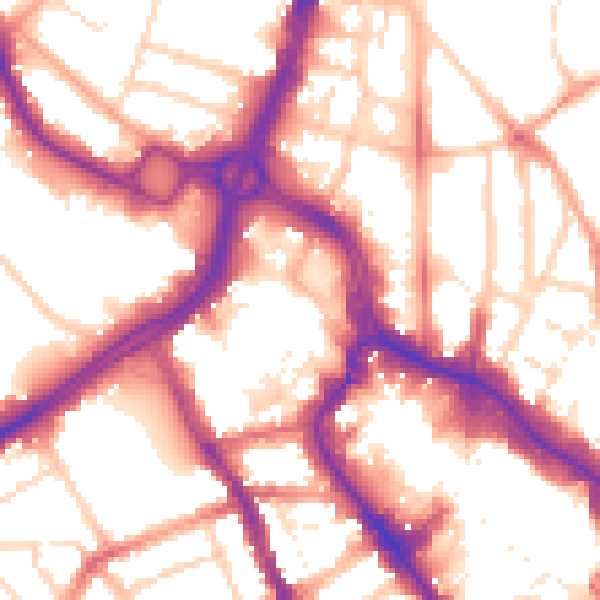 Daytime road noise heatmap for WD17 1LU