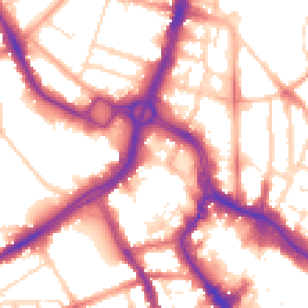 Daytime road noise heatmap for WD17 1NA