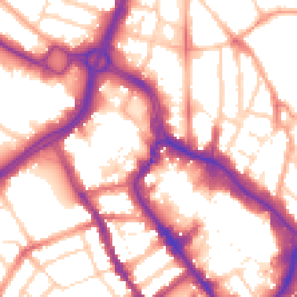 Daytime road noise heatmap for WD17 1ND