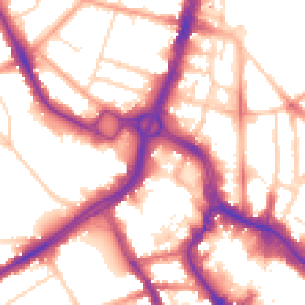 Daytime road noise heatmap for WD17 1NJ