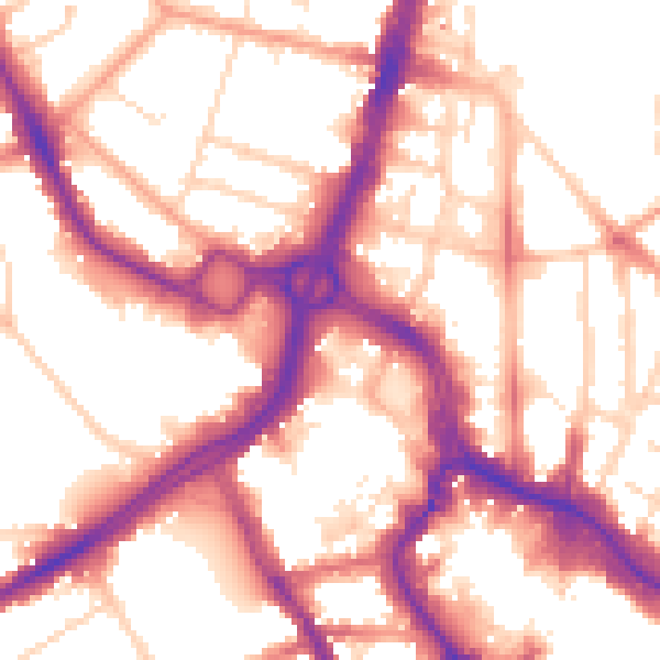 Daytime road noise heatmap for WD17 1NP