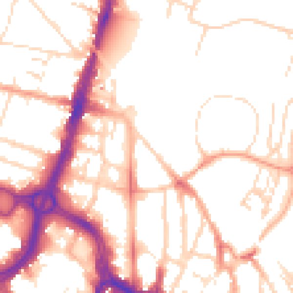Daytime road noise heatmap for WD17 1PB