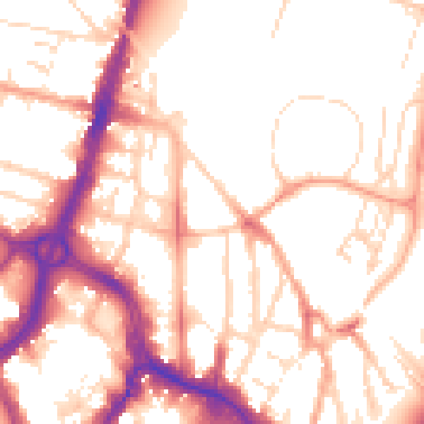 Daytime road noise heatmap for WD17 1PD