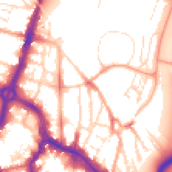 Daytime road noise heatmap for WD17 1PU