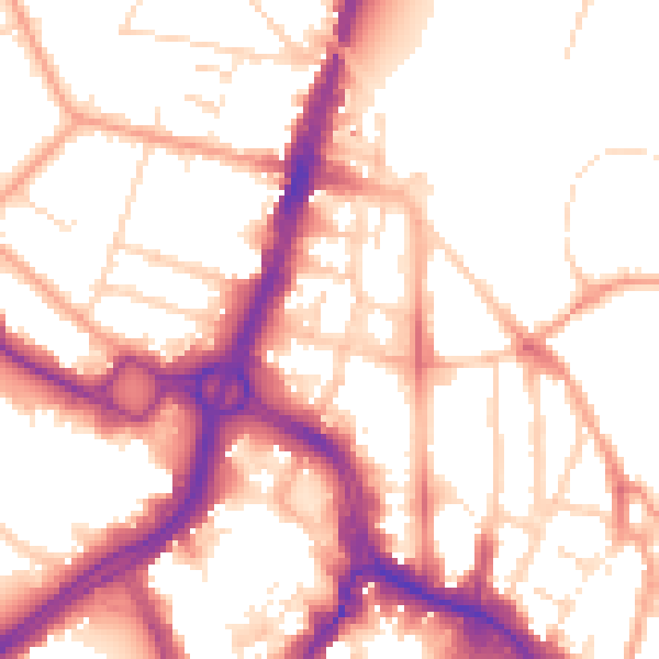 Daytime road noise heatmap for WD17 1QA