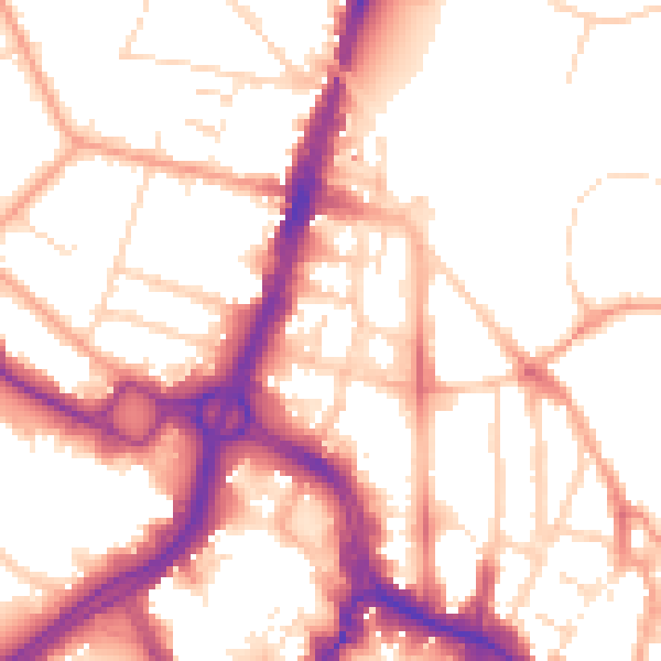 Daytime road noise heatmap for WD17 1QD