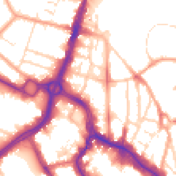 Daytime road noise heatmap for WD17 1QE
