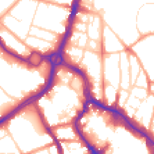 Daytime road noise heatmap for WD17 1QG