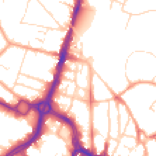 Daytime road noise heatmap for WD17 1QR