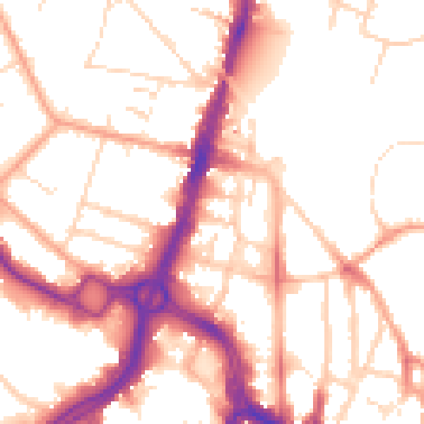 Daytime road noise heatmap for WD17 1QU