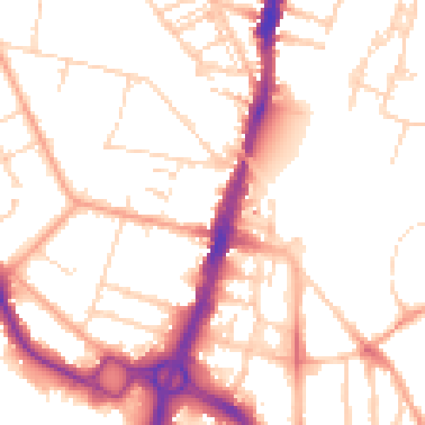 Daytime road noise heatmap for WD17 1RD